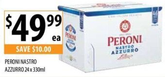 Supabarn PERONI NASTRO AZZURRO 24 x 330ml offer