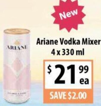 Supabarn Ariane Vodka Mixer 4 x 330 ml offer