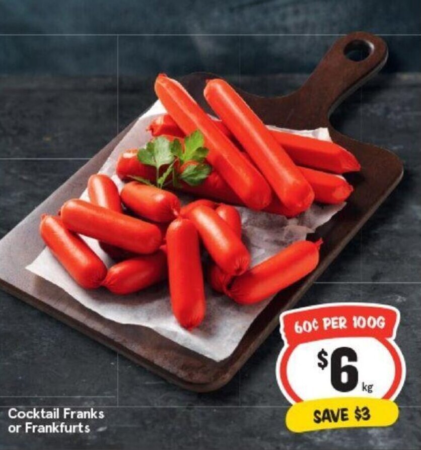 Cocktail Franks or Frankfurts offer at IGA