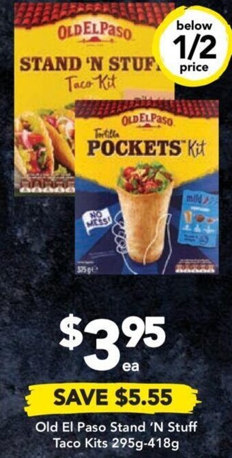 Drakes Old El Paso Stand 'N Stuff Taco Kits 295g-418g offer