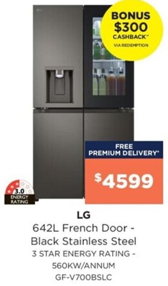 Bing Lee 642L French Door - Black Stainless Steel offer