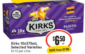 IGA Kirks 10x375mL Selected Varieties offer