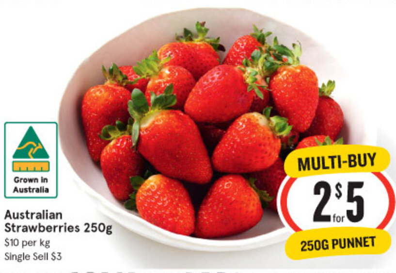 Australian Strawberries 250g offer at IGA