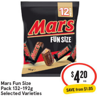 IGA Mars Fun Size Pack 132-192g Selected Varieties offer