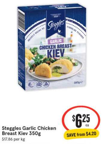IGA Steggles Garlic Chicken Breast Kiev 350g offer