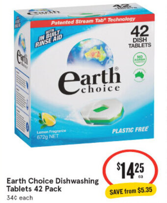 IGA Earth Choice Dishwashing Tablets 42 Pack offer