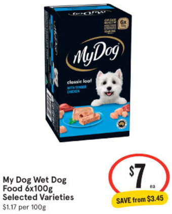 IGA My Dog Wet Dog Food 6x100g Selected Varieties offer