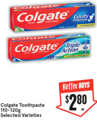 IGA Colgate Toothpaste 110-120g Selected Varieties offer