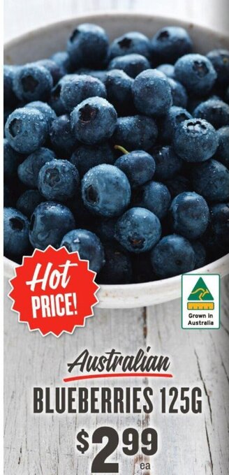 IGA Australian BLUEBERRIES BLUEBERRIES 125G offer