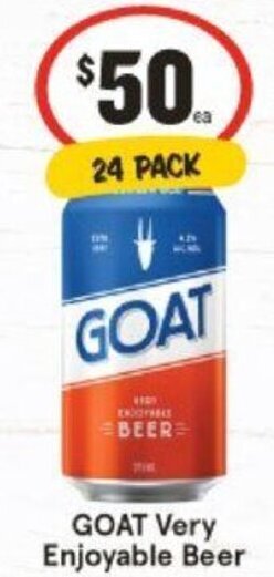 IGA GOAT Very Enjoyable Beer offer
