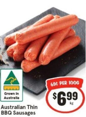 IGA Australian Thin BBQ Sausages offer