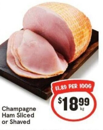 IGA Champagne Ham Sliced or Shaved offer