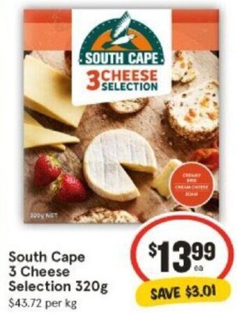 IGA South Cape 3 Cheese Selection 320g offer