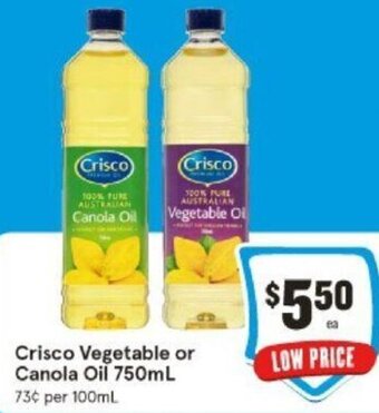 IGA Crisco Vegetable or Canola Oil 750mL offer