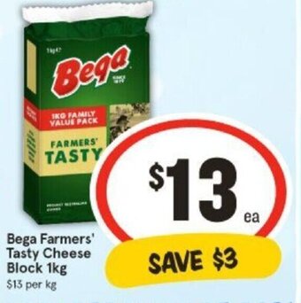 IGA Bega Farmers' Tasty Cheese Block 1kg offer