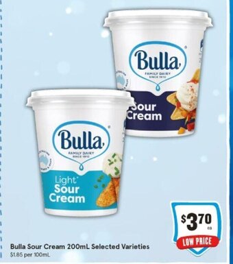 IGA Bulla Sour Cream 200mL Selected Varieties offer
