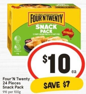 IGA Four'N Twenty 24 Pieces Snack Pack offer
