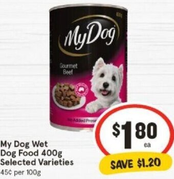 IGA My Dog Wet Dog Food 400g Selected Varieties offer