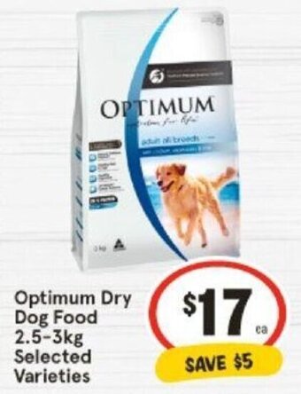IGA Optimum Dry Dog Food 2.5-3kg Selected Varieties offer