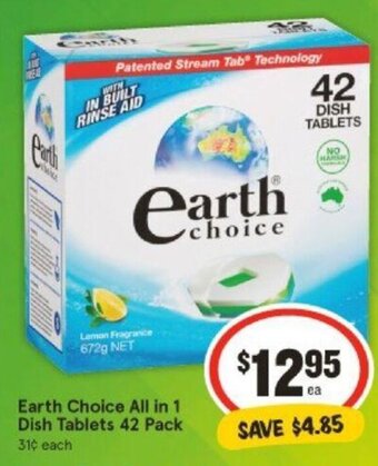 IGA Earth Choice All in 1 Dish Tablets 42 Pack offer