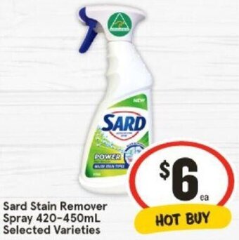 IGA Sard Stain Remover Spray 420-450mL Selected Varieties offer