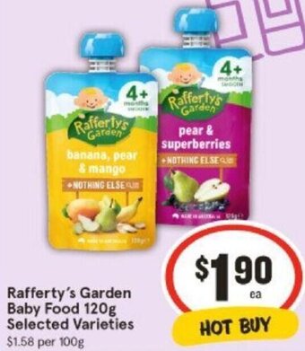IGA Rafferty's Garden Baby Food 120g Selected Varieties offer