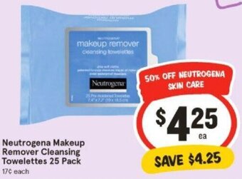 Neutrogena Makeup Remover Cleansing Towelettes 25 Pack