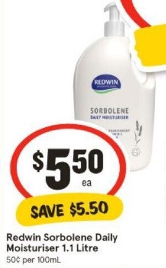 IGA Redwin Sorbolene Daily Moisturiser 1.1 Litre offer