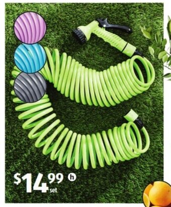ALDI Coiled Garden Hose Set 15M offer