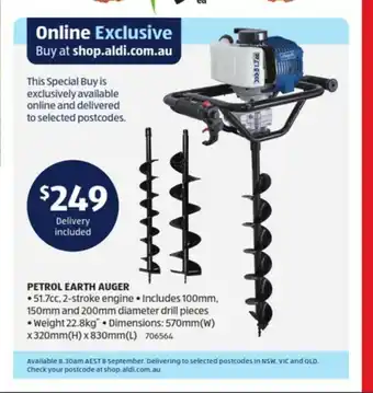 ALDI Petrol Earth Auger offer