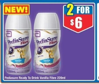 Chemist Warehouse Pediasure Ready to Drink Vanilla Fibre 220ml offer