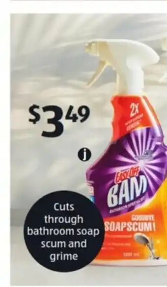 ALDI Easy -off Bam Goodbye Soapscum Bathroom Cleaner 500mL offer