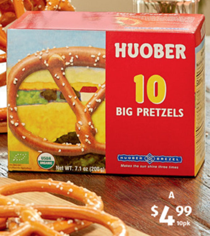 A Hubor Giant Pretzels 10pk/200g offer at ALDI