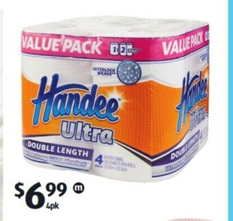 ALDI Handee Paper Towel Double Length 4Pk offer