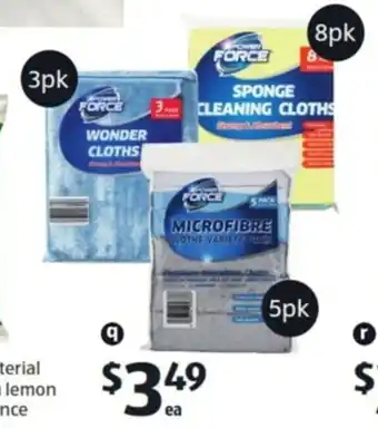 ALDI Wonder Cloths 3pk, Sponge Cloths 8pk or Microfibre Cloths 5Pk offer