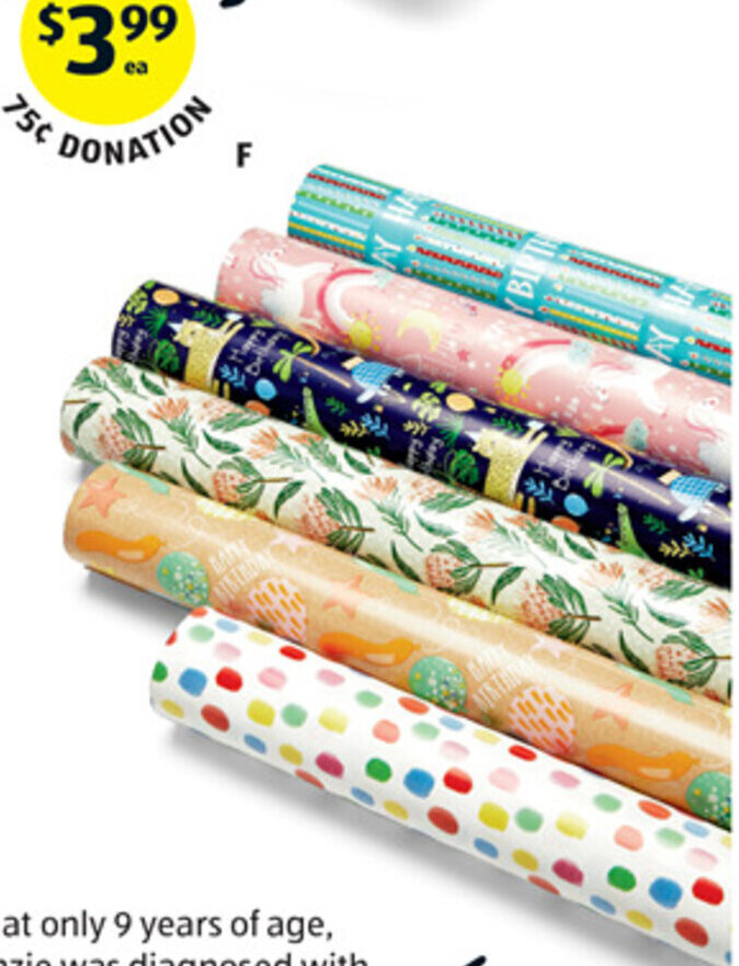 F Birthday Wrap 10m offer at ALDI