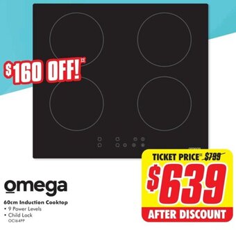The Good Guys omega 60cm Induction Cooktop offer