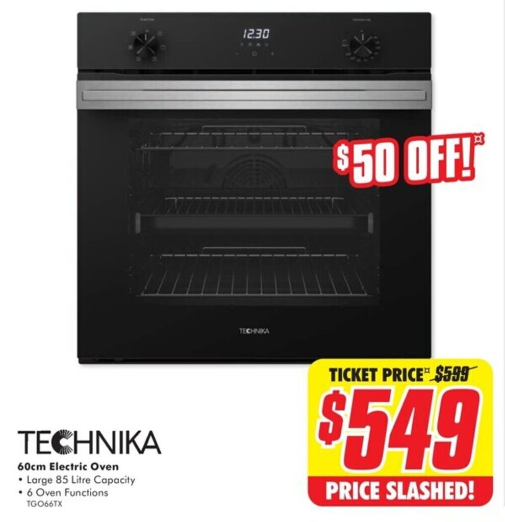 TECHNIKA 60cm Electric Oven offer at The Good Guys