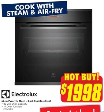 The Good Guys Electrolux 60cm Pyrolytic Oven - Dark Stainless Steel offer