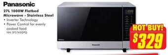 The Good Guys Panasonic 27L 1000W Flatbed Microwave - Stainless Steel offer