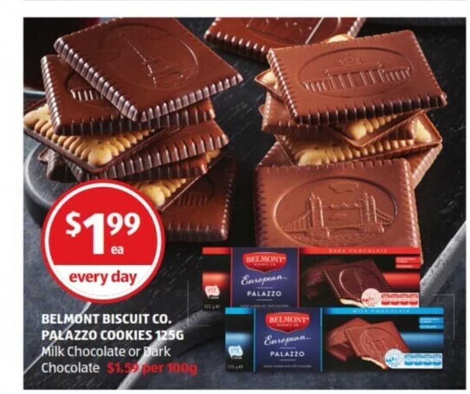 Belmont Biscuit Co. Palazzo Cookies 125g offer at ALDI