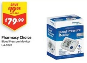 Pharmacy Choice Blood Pressure Monitor UA-1020