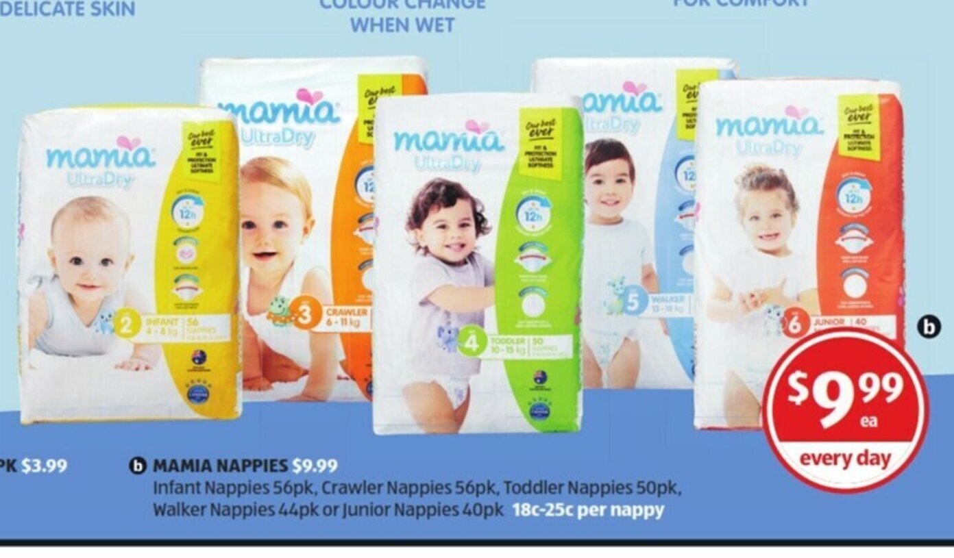 Mamia Nappies offer at ALDI
