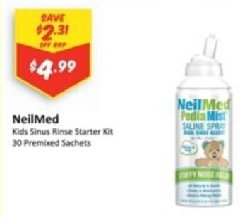 NeilMed Kids Sinus Rinse Starter Kit 30 Premixed Sachets