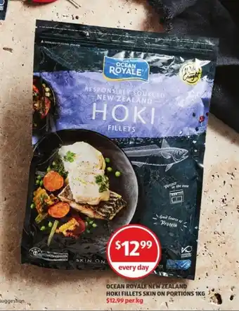 ALDI Ocean Royale New Zealand Hoki Fillets Skin On Portions 1kg offer