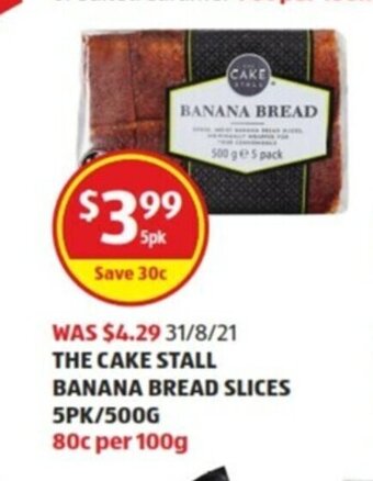 The Cake Stall Banana Bread Slices 5pk/500g