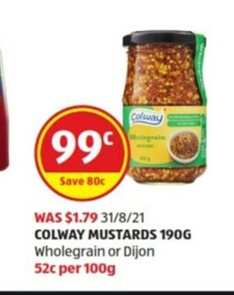 ALDI Colway Mustards 190g offer