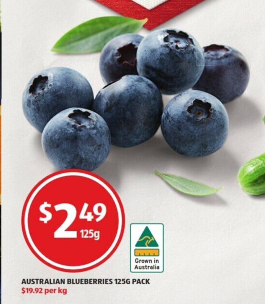 Australian Blueberries 125g pack offer at ALDI