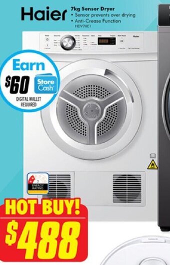 The Good Guys Haier 7kg Sensor Dryer offer
