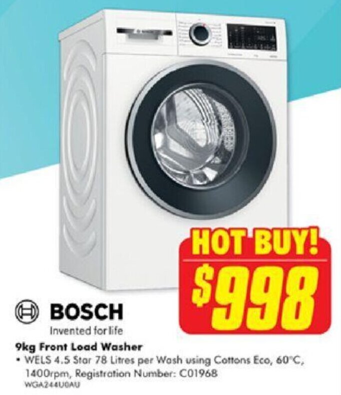 9kg Front Load Washer offer at The Good Guys